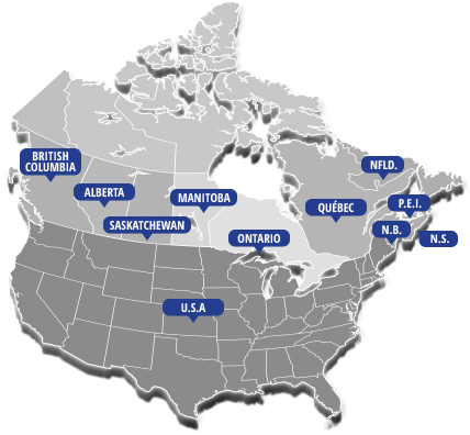 Bronte Collection Representative Map; Click on a State or Province. Representative Map