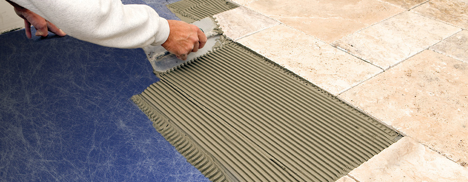 Tile installation over membrane clean tile installation